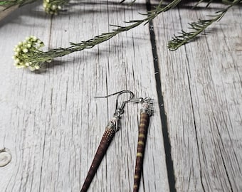 Tiger Sea Urchin spine drop dangle earrings
