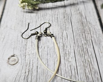 real Rattlesnake rib bone dangle earrings Goth jewelry