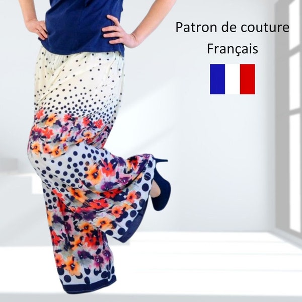 Patron pantalon femme Morgana - waist unique de 34 à 44 | Tutorial couture pantalon palazzo femme | Patron couture debutants
