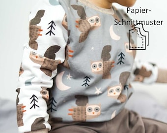 Pyjama enfant à motif en papier taille Anna + Rüdiger. 80-140 | Instructions de couture pour pyjamas enfants | Patron de couture pour débutants