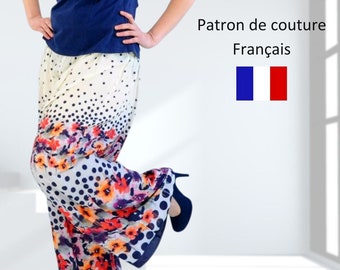 Patron pantalon femme Morgana - taille unique de 34 à 44 | Tutoriel couture pantalon palazzo femme | Mécènes de la couture débutants