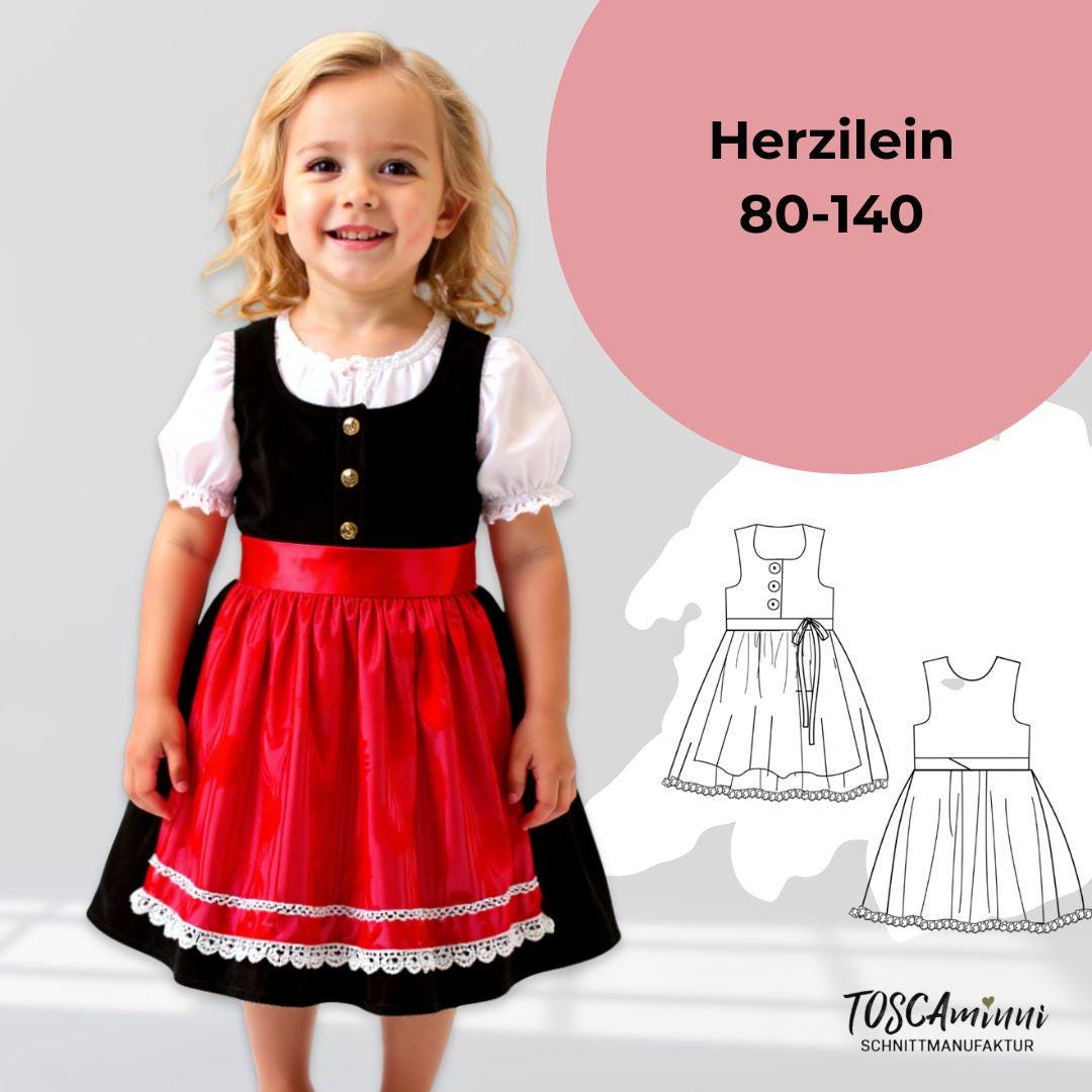 MS-Trachten Set Dirndl Bambina 3 Pezzi – Azzurro, Taglia 128 – Abito Tradizionale Bavarese Con Camicetta E Grembiule, 100% Cotone, Per Oktoberfest E Feste