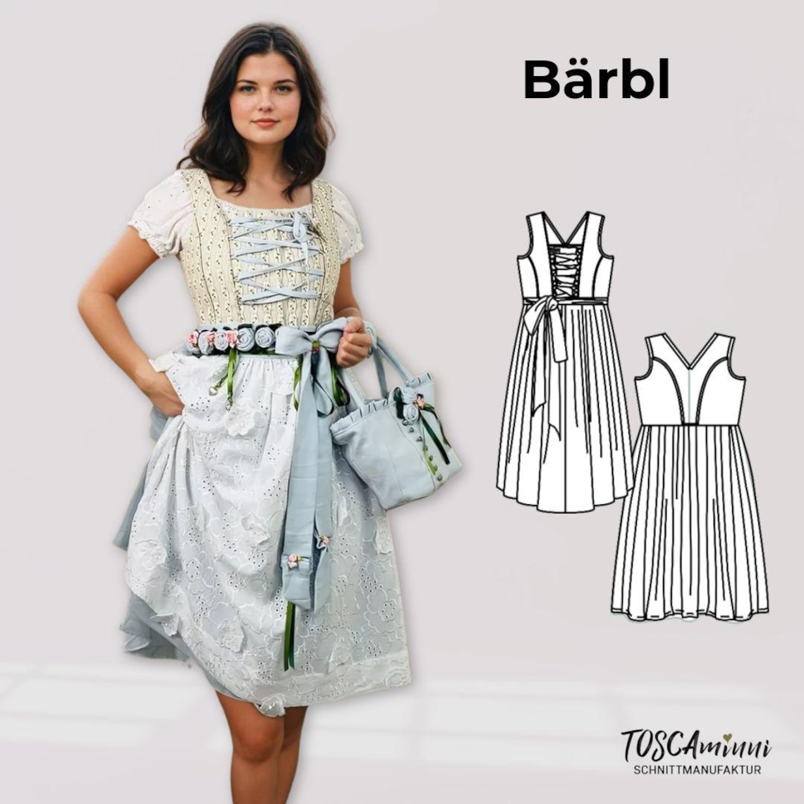 PDF Sewing Pattern for Bärbl Dirndl, Sizes 34-54 | Dirndl With Laced ...