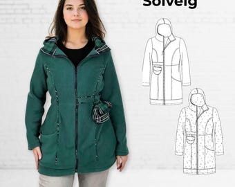 sewing pattern women's jacket EU Size 34-54 | fitted jacket with hood | Pattern for jacket without lining + detailed sewing instruction