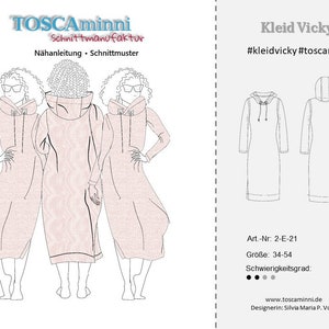 Hoodiekleid Vicky Gr. 34-54 Schnittmuster & Nähanleitung Damenkleid mit Kapuze Jerseykleid Damen Hoodie Kleid nähen Schnittmuster Bild 7