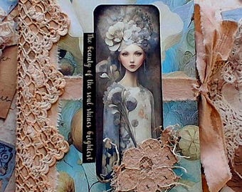 Floral Artisan Journal – Vintage Lace Tie, Sketchbook for Art Journaling
