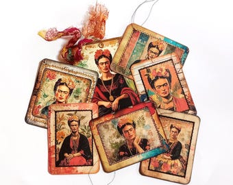 Frida Kahlo Journaling Cards • Boho Ephemera Holder • Art Collage Pack • Mexican Folk Art Stationery