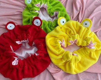 Frog Bonnet | Cute Bonnet | Regular Size Bonnet | Soft Fleece Bonnet | Froggy Bonnet | Kawaii Bonnet| Plush Hair Bonnet