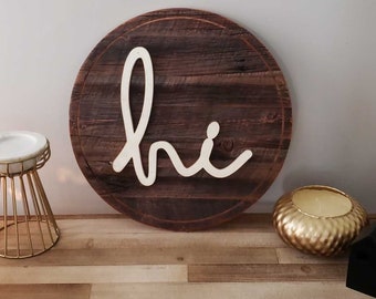 Wooden Round House Sign