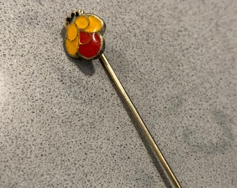 Vintage enamel ladybug stick pin