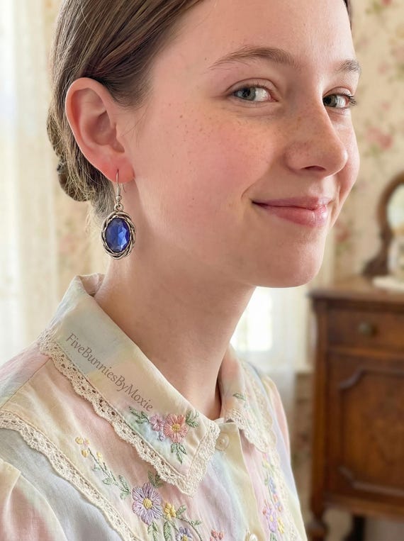 Y2K Vintage-Inspired Georgian Regency Romantic Revival  Dangle Earrings