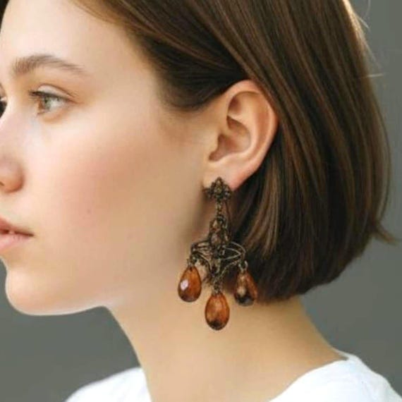 Vintage Y2K Boho Romantic Revival Dangles, Millennial Glamour Jewelry