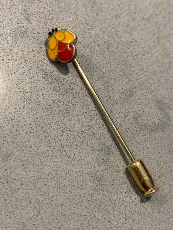 Vintage enamel ladybug stick pin