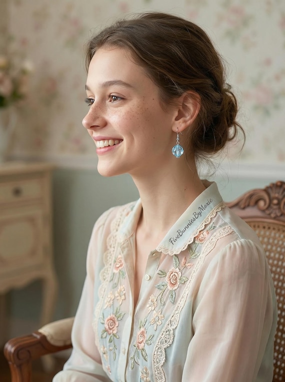 Y2K Vintage-Inspired Georgian Regency Romantic Revival  Dangle Earrings
