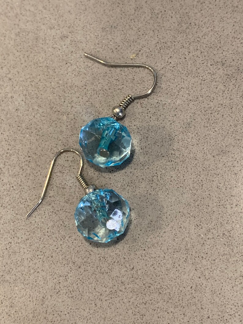 Prom Jewelry Sparkling Rhinestone Glamour Statement Earrings Pageant Sweet Sixteen Baby Blue Crystal Dangles