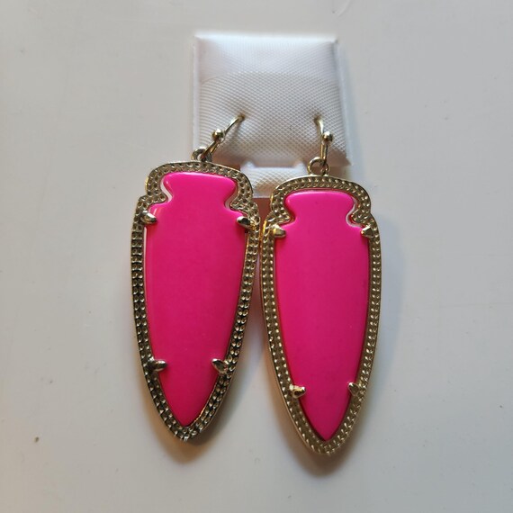 Vintage Y2K Hot Pink Aztec Barbie Dangles, Millennial Glamour Jewelry