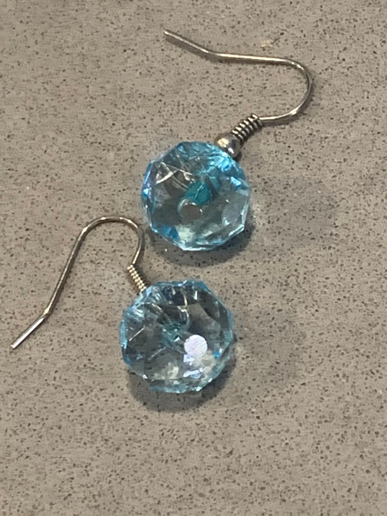 Prom Jewelry Sparkling Rhinestone Glamour Statement Earrings Pageant Sweet Sixteen Baby Blue Crystal Dangles