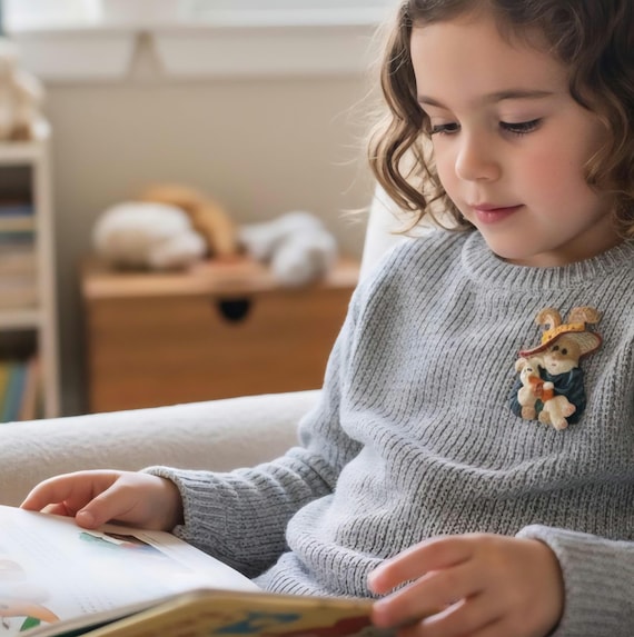 Rare Vintage Bunny Rabbit Brooch Pin by Boyds Bears and Friends BEARWEAR