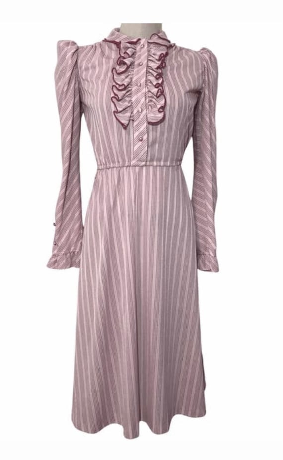 Dusty Rose Sweetheart Dress with Ruffle Front and… - image 1