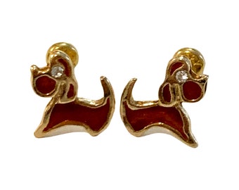 Miniature Dachshund Studs, Teeny weenie Weiner  Dog Earrings