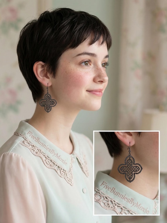 Y2K Vintage-Georgian Regency Gothic Revival Articulated Cross Dangle Earrings