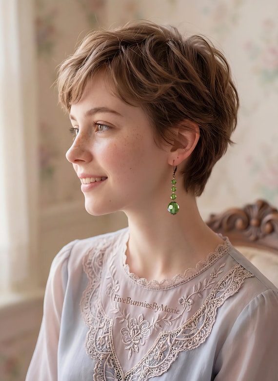 Y2K Vintage-Inspired Georgian Regency Romantic Revival AB Crystal Beaded Dangle Earrings