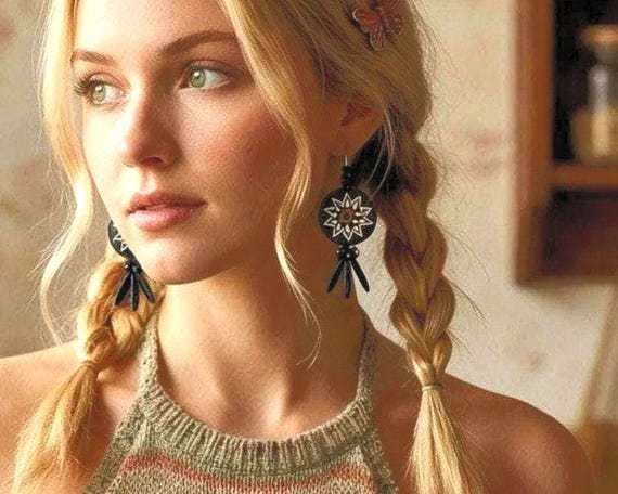 Y2K Gypsy Boho Dangles, Millennial Glamour Jewelry, Vintage Earrings