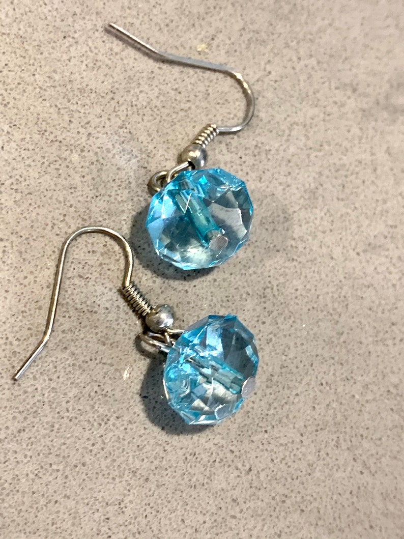 Prom Jewelry Sparkling Rhinestone Glamour Statement Earrings Pageant Sweet Sixteen Baby Blue Crystal Dangles