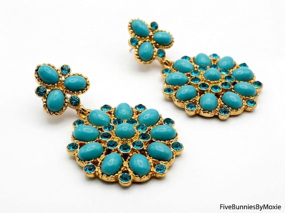 Y2K Vintage 90s Glam Statement Earrings, Millennial Glamour Jewelry, On Trend Gen Z