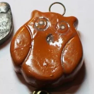 Groovy 70’s boho hippy Owl Bead Pendant Necklace