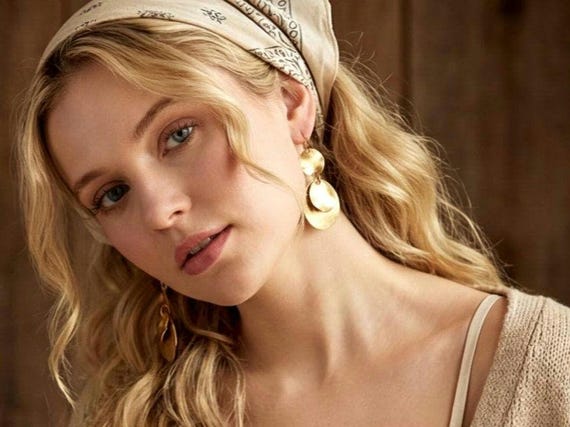 Y2K Vintage 90s Glam Statement Earrings, Millennial Glamour Jewelry, On Trend Gen Z