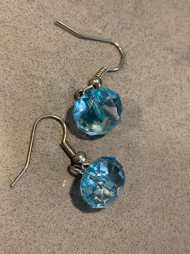 Prom Jewelry Sparkling Rhinestone Glamour Statement Earrings Pageant Sweet Sixteen Baby Blue Crystal Dangles