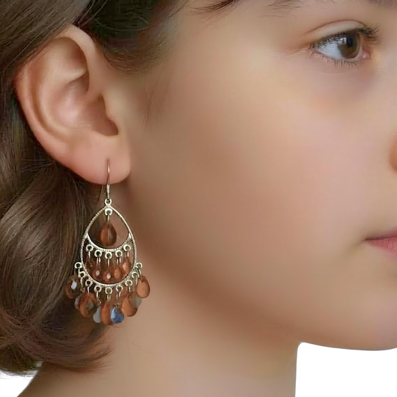 Vintage Y2K Chandelier Dangles, Millennial Glamour Jewelry