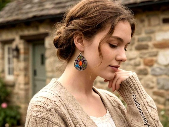 Y2K Gypsy Boho Dangles, Millennial Glamour Jewelry, Vintage Earrings