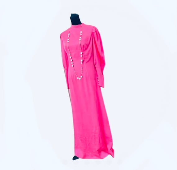 Vintage Hot Pink Maxi Dress, Victorian Prairie Style Bridesmaid Dress or Cheerful Zoom Wedding Gown!