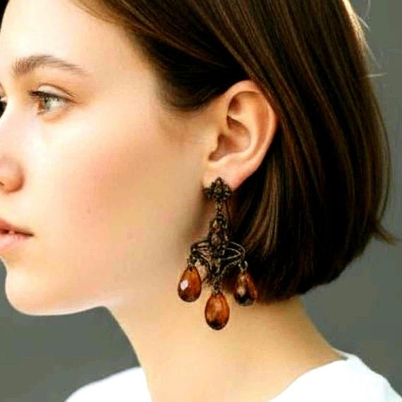 Boho Y2K Romantic Revival Dangles, Millennial Glamour Jewelry, Vintage Earrings