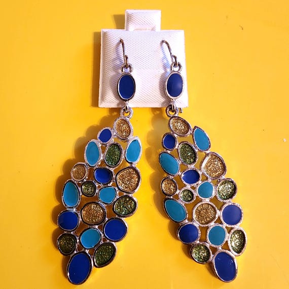 Vintage Y2K Colorful Dangles, Millennial Glamour Jewelry