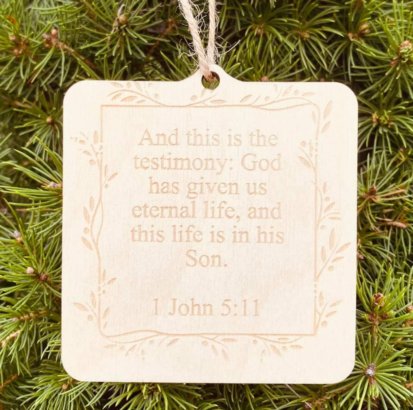 Bible verse Christmas ornament Bible verse 1 John 511 Etsy
