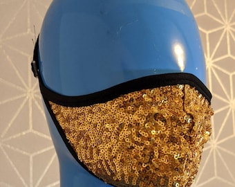 Máscara de lentejuelas Gold Knight