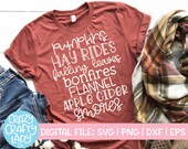 Pumpkins Hayrides Falling Leaves SVG, Fall Cut File, Women 39 s, Kids 39 Design, Home Saying, Thanksgiving Quote, dxf eps png Silhouette, Cricut