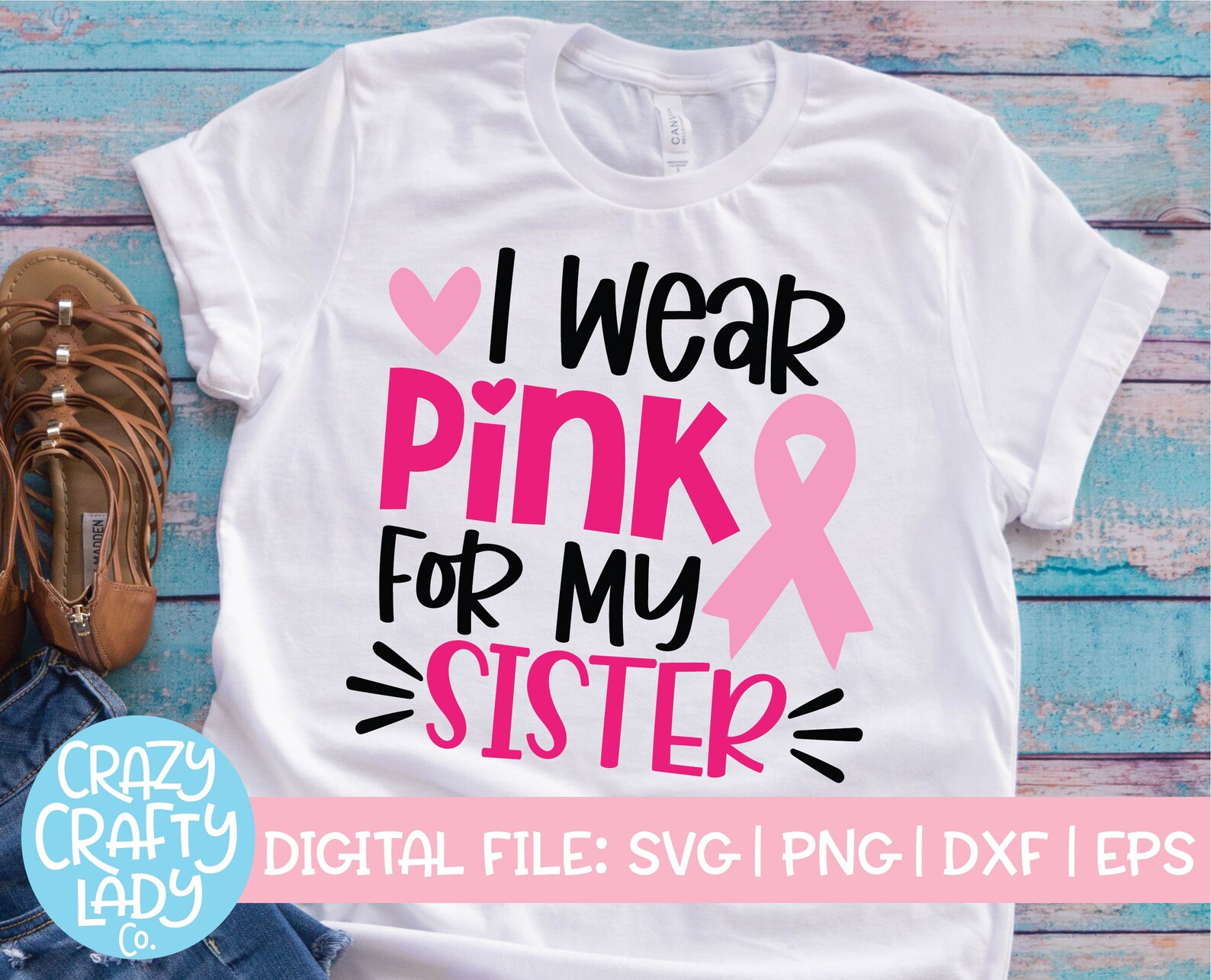 I Wear Pink for My Sister SVG Breast Cancer Cut File | Etsy