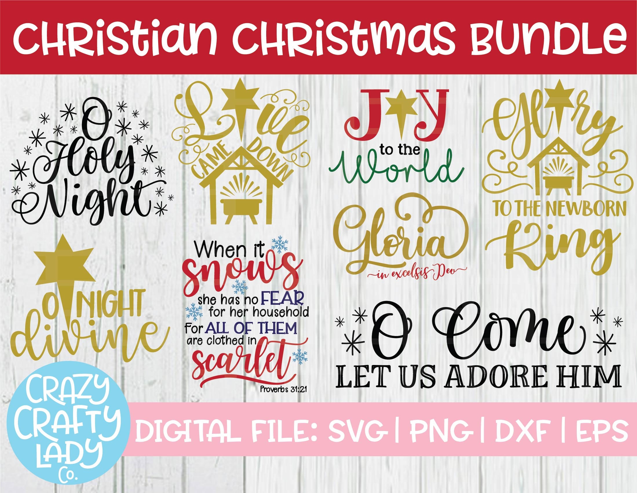 Download Christian Christmas SVG Bundle Religious Holiday Cut File ...