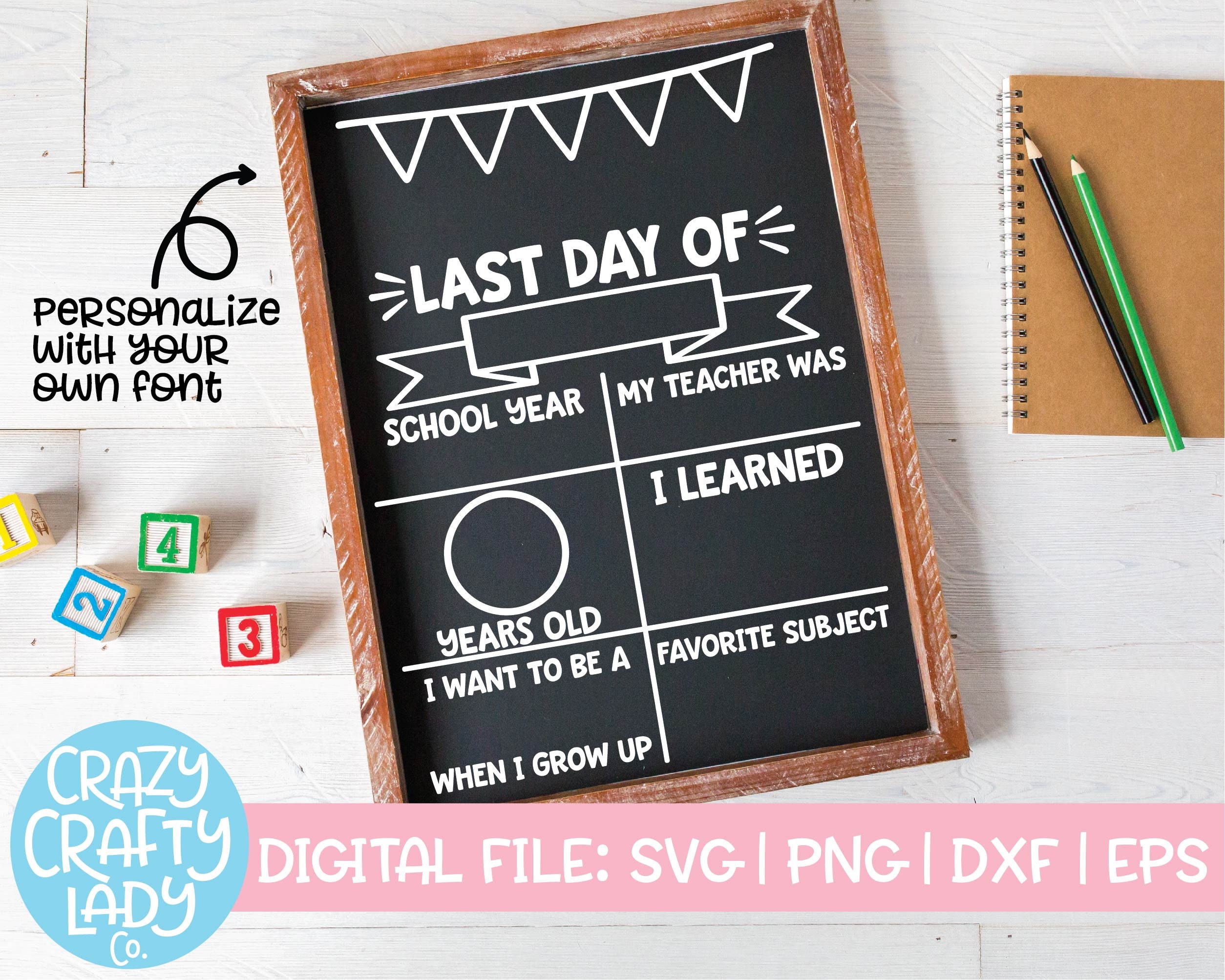 First & Last Day of School Board SVG Bundle Chalkboard Cut - Etsy