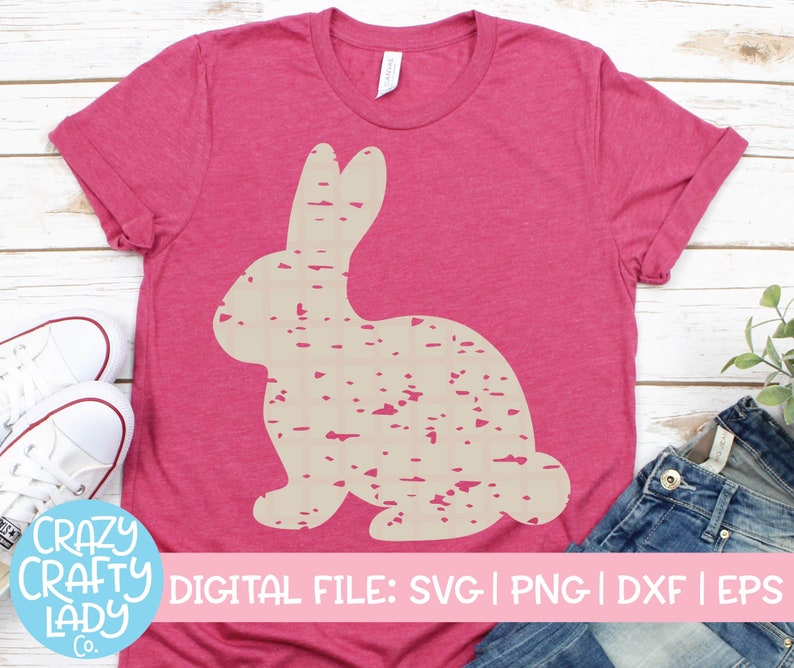 Download Grunge Bunny SVG Easter Cut File Rabbit Design Distressed ...