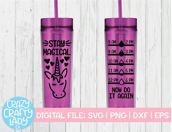 Download Stay Magical Svg Unicorn Water Bottle Tracker Cut File Fitness Design Tumbler Saying Funny Quote Dxf