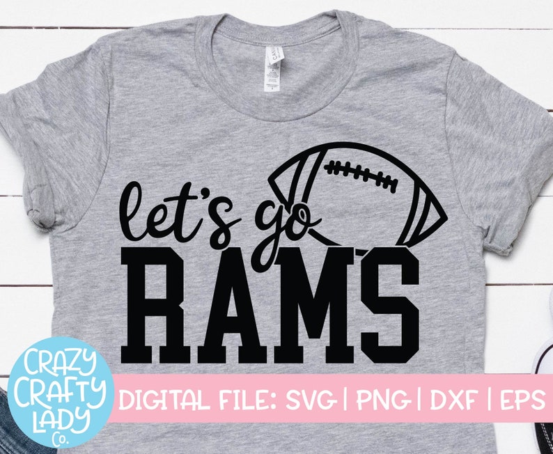 Let's Go Rams SVG Football Cut File Sports Quote | Etsy