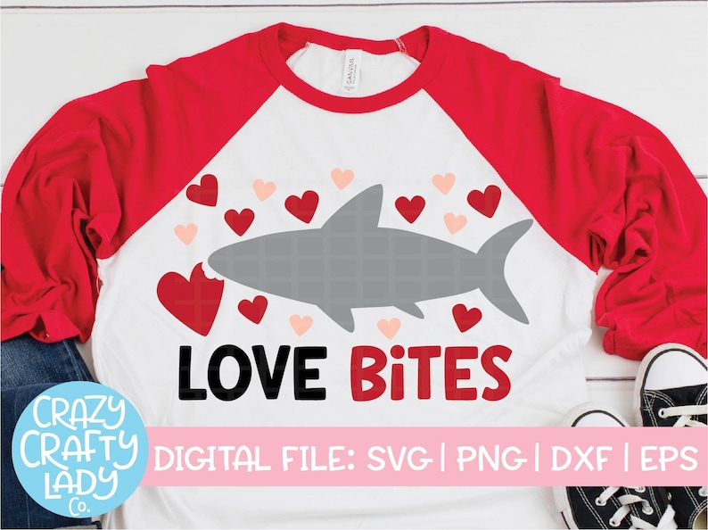 Love Bites SVG Valentine's Day Cut File Winter Shark | Etsy