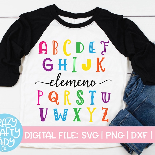 Elemeno P SVG, Back to School Cut File, Teacher Design, Funny Boy Quote, Girl Saying, Kindergarten, Alphabet, dxf eps png, Silhouette Cricut