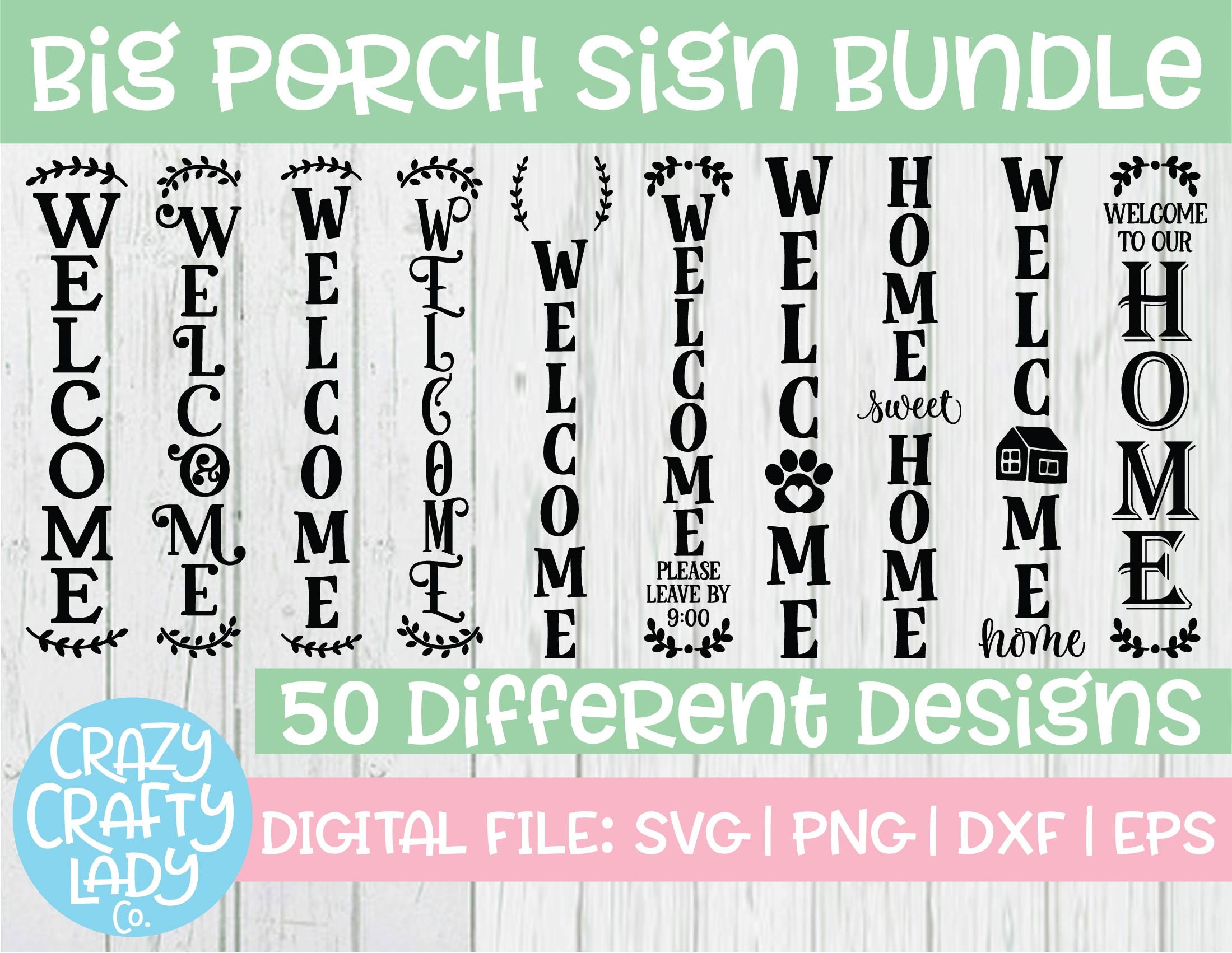 Big Porch Sign SVG Bundle Tall Cut File Farmhouse Design