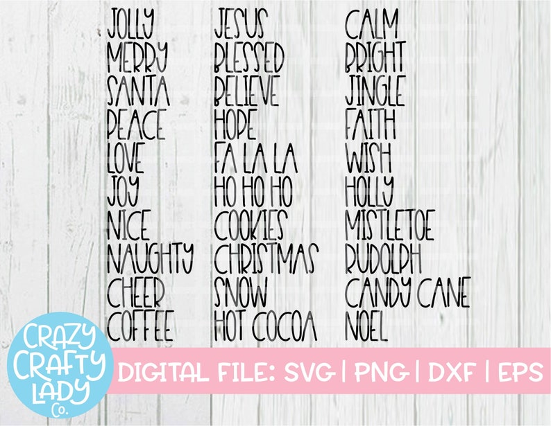 Download Farmhouse Christmas Words SVG Bundle Rustic Holiday Cut ...